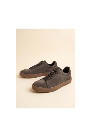 Bafaş Ayakkabı 032819 Taupe Hakiki Dana Derisi Süet Erkek Sneaker Taba