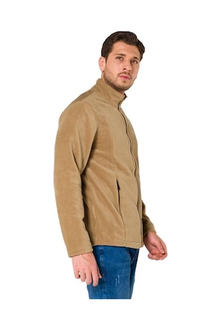 Şensel, Erkek Polar Mont, Bej -99E411- Cepli,Fermuarlı,Outdoor