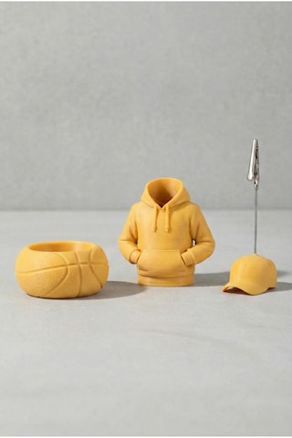 Noker Spor & Hoodie Temalı Masaüstü Kalemlik Seti Not Tutuculu Sarı