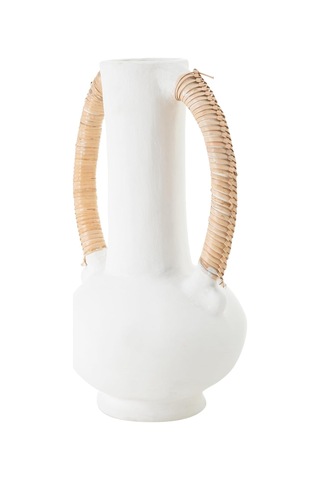 Lexroo Wicker Vazo Beyaz 18x17x33cm