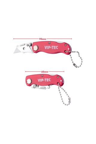 Vip-tec Vt875158 Mini Katlanır Metal Maket Bıçağı Kırmızı