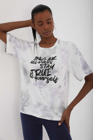 Stsahra Kadın Beyaz Bisiklet Yaka T-shirt