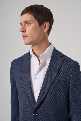 Morven Erkek Marine Poliviskon Trend Desenli Dynamic Fit Mono Yaka Ceket 26ks002005210 Marine