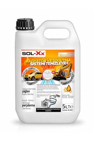 Sol-xx Profesyonel Radyatör İçi Yağ Ve Çamur Temizleyici Sıvı 5 Litre Ekonomik Boy