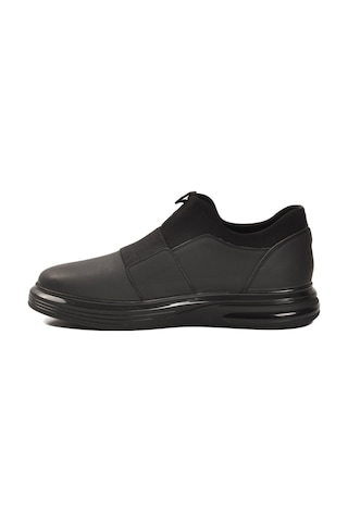 Voyager Siyah Nubuk Hakiki Deri Slip-on Konfor Taban Erkek Casual Ayakkabı Sneaker 6961 M Siyah Mat Nuıbuk