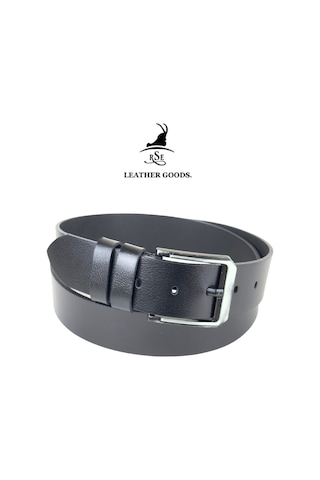 Rse Leather Goods Hakiki Deri 4,5 Cm Erkek Kot Kemeri - Manda Derisi Spor Kemer - Ekstra Kalın Siyah Siyah