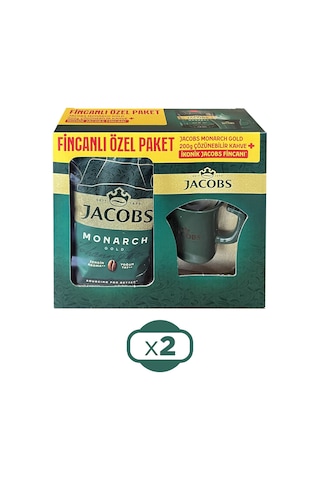 Jacobs Monarch Gold 200 Gr İkonik Jacobs Fincanlı Set X 2 Adet Çözünebilir