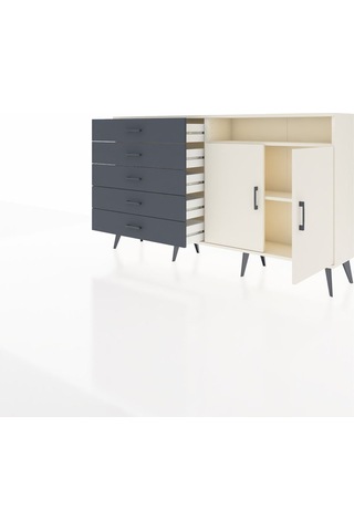 Arges Konsol 2 Raflı 5 Çekmeceli 2 Kapaklı 176x30x99 Aytaşı-aytaş Aytaşı-aytaşı/antrasit