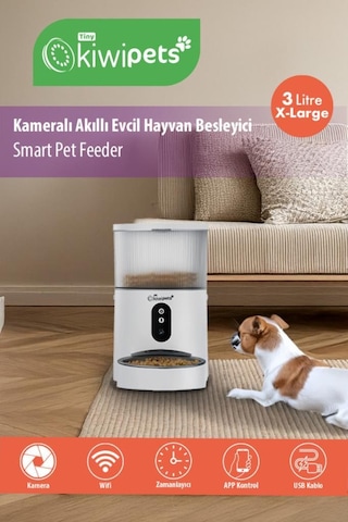 Kiwipets Kpf-10565 Evcil Hayvan Akıllı Kameralı Multifonksiyon Mama Kabı - Smart Pet Feeder