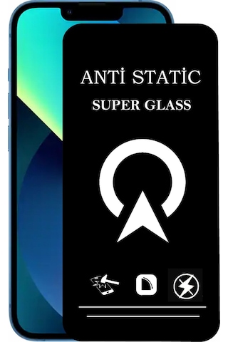 Apple Uyumlu iPhone 13 ile Tam Kaplayan Anti Statik Safir Çizilmez Cam Ekran Koruyucu