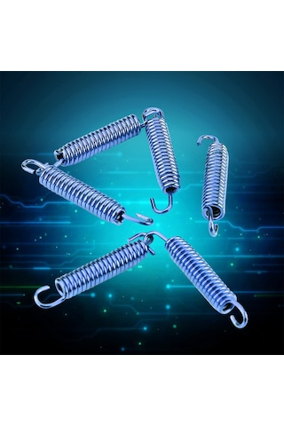 Geeroyoo Motosiklet Egzoz Borusu Yay Kanca Mavi - Paslanmaz Çelik, Isı Dayanıklı, 6 Adet - Motosiklet, Skuter, Atv Uyumlu