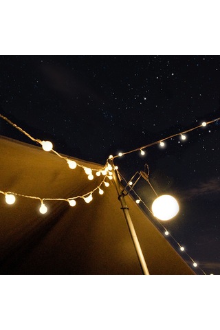 Symbee Dış Mekan Gölge Işığı: 10m 80 Led Su Geçirmez Balon Işık Zinciri, Güneş Gibi Parlak, Kamp Ve Çadır İçin Zirve Atmosfer Üç Hatlı Versiyon Diğer