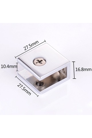 Sones 10 Adet Çinko Alaşımlı Parlak Sabit Braket Bağlantı Kare Cam Sabitleme Kelepçesi, Boyut: S