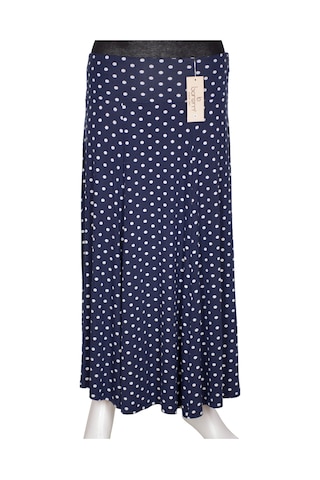 Barem Kadın Arzu Korsajlı 6 Parçalı Desenli Penye Lacivert Etek D59 Lacivert