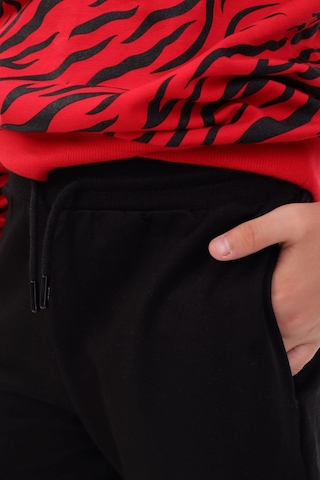 Toontoy Kids Toontoy Erkek Çocuk 2'li Takım Baskılı Kapüşonlu Reglan Kol Sweatshirt & Beli Paçası Lastikli Cepli Jogger Eşofman Altı - 2 İplik Kırmızı