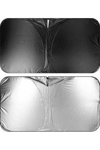 Ximistore9 Titanium Gümüş Araç Güneş Engelleyici, Evrensel Kullanım, 140x70 Cm Küçük Boy, Isı Ve Güneşten Koruma