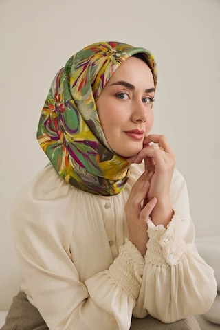 Silk Home Tivil Saf İpek 11501 - 07 Çim Yeşili Çiçek Desen Yeşil