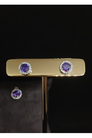 Elmas Kesim Taşlı Gümüş Takı Seti - Kolye Ucu, Küpe Ve Yüzük Gümüş