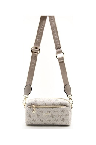 Silver Polo Sp1142 Kadın Çapraz Çanta Monogram Bej-kum
