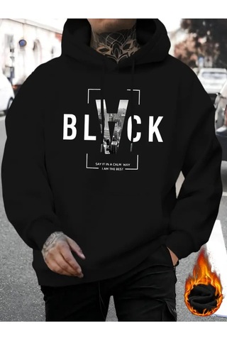 Nevermind Unisex Black Baskılı Oversize Baskılı Kapşonlu Sweatshi Siyah