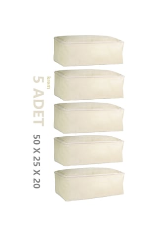 Vedsey 5'li Set Krem 50x25x20 Cm Hurç Krem