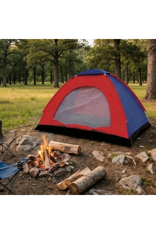 6 Kişilik Manuel Kurulum Kamp Çadırı Aile, Doğa, Piknik Ve Outdoor Kamp Çadırı 220x250x150 Cm 546 Çok Renkli