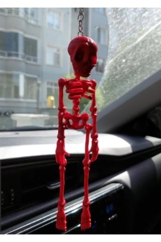 Oto İskelet Ayna Süsü Sallanan Araba Ayna Aksesuar KIRMIZI Renk