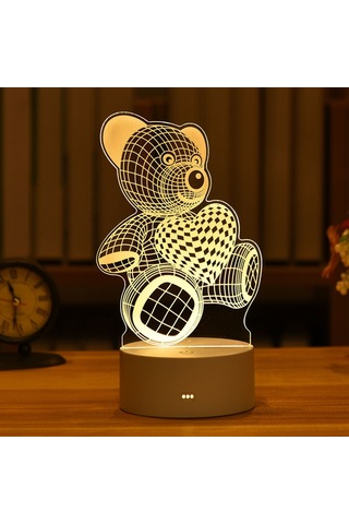 Youmex 3d Led Gece Lambası, Dokunmatik Ve Uzaktan Kumanda İle 16 Renkli Mod, Usb/pil Besleme, Akrilik Işık Kılavuzu Diğer