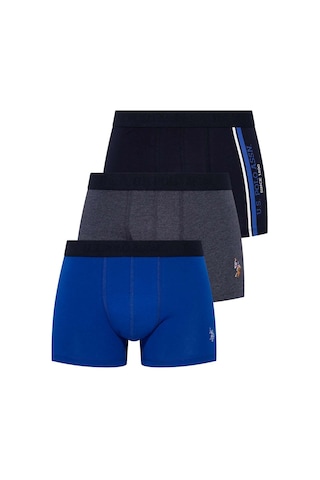 U.S. Polo Assn. Erkek Lacivert - Saks - Lacivert Melanj 3 Lü Boxer 80307 Lacivert
