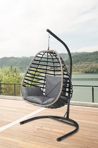 Tu Tienda Rattan Tek Kişilik Bahçe Balkon Ev Salıncağı,antrasit Gri