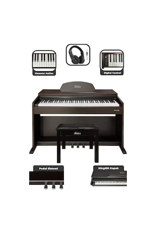 Midex Plx-190sr Dijital Piyano 88 Tuşlu Gül Ağacı Tuş Hassasiyetl
