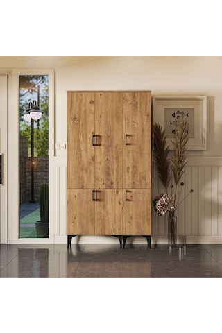 Set 5104-5102 Inca 6 Kapaklı 5 Askılı Raflı Portmanto Atlantik Çam Çam