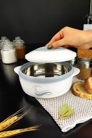 Digithome Ckr3149Paslanmaz Çelik Hazneli Yemek Termosu 1000 ML Beyaz