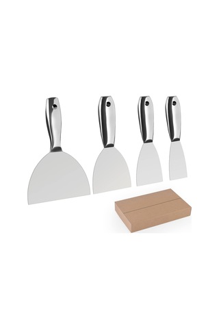 Macun Bıçağı Seti, 4 Pcs 2 ', 3', 4 ', 6' Tek Parça Premium Parlatılmış Tamamen Parselsiz Çelik Sıyırıcı Çelik