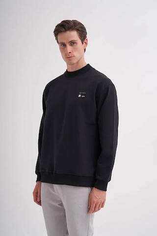 Cazador Relax Fit Pamuk Karışımlı Scuba Kumaş Sweatshirt-52480 Siyah