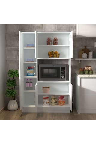 Riva 5 Kapaklı Çok Amaçlı Dolap Mutfak&banyo Dolabı,kiler Beyaz