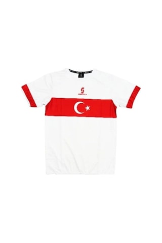 Sportech K0140 Türkiye Milli Takım Forması Tek Üst (Tek Kelime İsim Ve Numara Yazılır) Beyaz