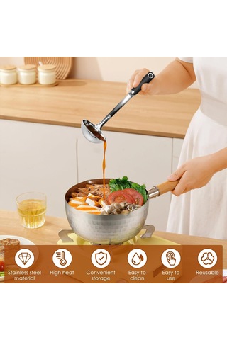 Hfambition Paslanmaz Çelik Mutfak Kaşığı Seti: 3'lü Dayanıklı Servis Ve Pişirme Kaşıkları Gümüş