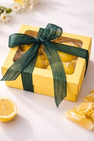 Nish Candles Limon Mum 4&apos Lü Set Hediye Kutusunda İlkbahar Yaz Dekoru Balkon Bahçe Dekorasyonu 50 x 22