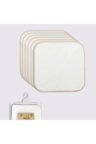 Bistyle Organik 28x28 6'lı Penye Mendil 90103 Ekru Ekru