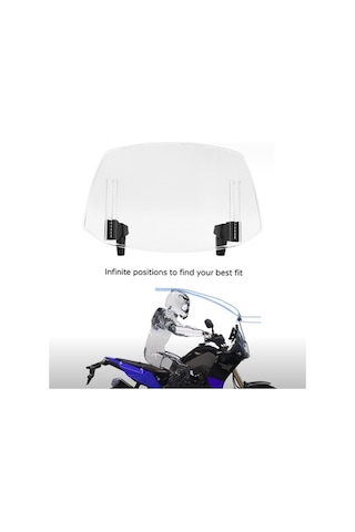 Pazly Motosiklet Ön Cam Uzatma Deflektörü Ayarlanabilir Lmk00163tr Şeffaf