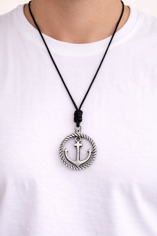 Kore İp Askılı Ve Krom Çelik Kaplamalı Unisex Tribal Kolye Gümüş10