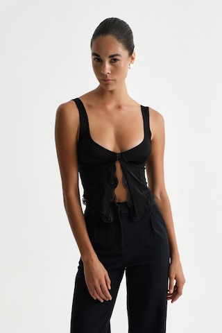 Açelyaokcu Premium Vento Orta Bel Wide Leg Dokuma Pantolon Lacivert