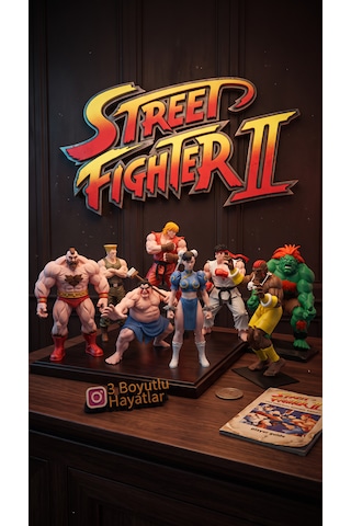 Street Fighter Guile Figür - Özel Tasarım 3d Askeri Oyuncak Heykel Biblo Oyun Odası Dekoru