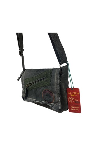 Vintage Küçük Salaş Unisex Günlük Çapraz Postacı Çantası S Boy 26x20cm Siyah Yeşil