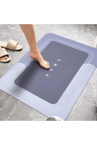 Banyo Paspası-süper Emici-kaymaz Tabanlı Banyo Ve Abdest Paspası Kare Mavi 50 70 Sku: Smg8690010202413 21 x 21