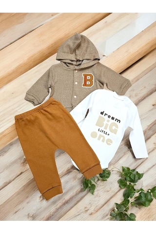 Hırkalı Erkek Bebek Takım kahverengi