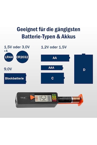 Lexroo Dostmann Pil Test Cihazı Batterycheck, 98.1126.01, Piller Ve Aküler İçin, Düğme Pil, Blok Pil