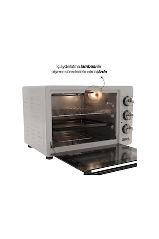 Akel AF340L 34 L Gri Mini/Midi Fırın