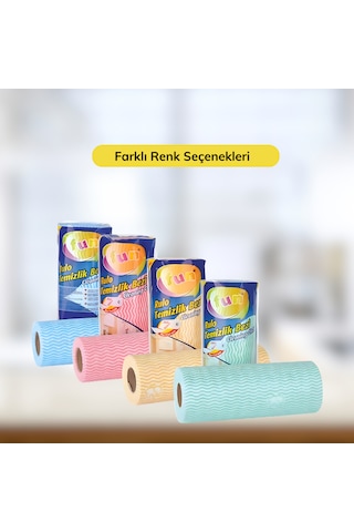 Fun Hassas Temizlik Bezi Perfore 30 Yapraklı Rulo - Kırmızı Ve Mavi 2'li Paket Mavi - Kırmızı